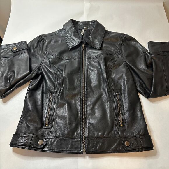 Caslon Classic Black Leather Jacket - Picture 6 of 9